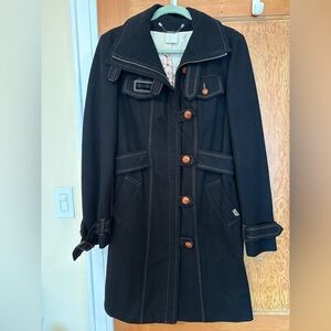 Italian Fornarino Black Wool Coat